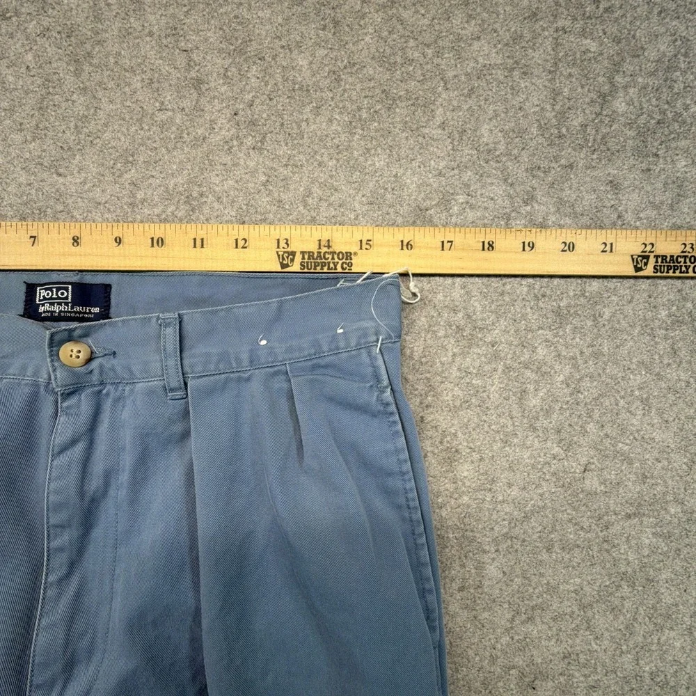 Vintage Polo Ralph Lauren Blue Pants 32x34 (Fits 31x33) Double Pleated Baggy 90s